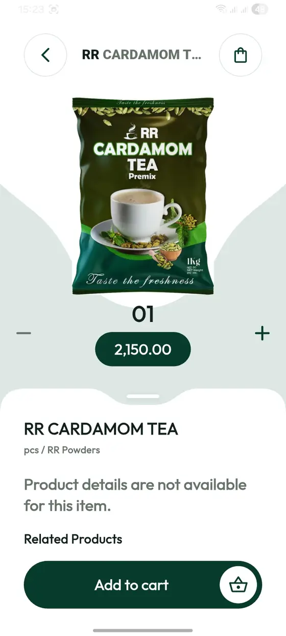 Mobile app product detail page with add to cart in a Distribook e-commerce store